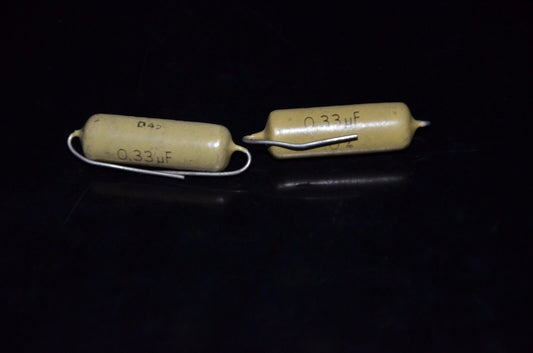 Two vintage Mullard Mustard Philips Capacitors 0.33mfd /160V Marshall,Fender ...