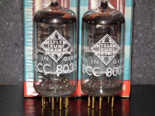 Platinum Matched Pair ECC803S Telefunken E83CC ECC83 12AX7 NOS NIB Same Codes