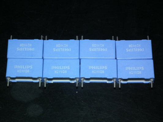 Four (4psc) vintage NOS MKP capacitors 120nF 250V Philips Polypropylene Film 379