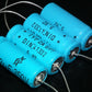 Two vintage NOS F&T electrolytic capacitors 22uF 350V Made in West Germany 70s