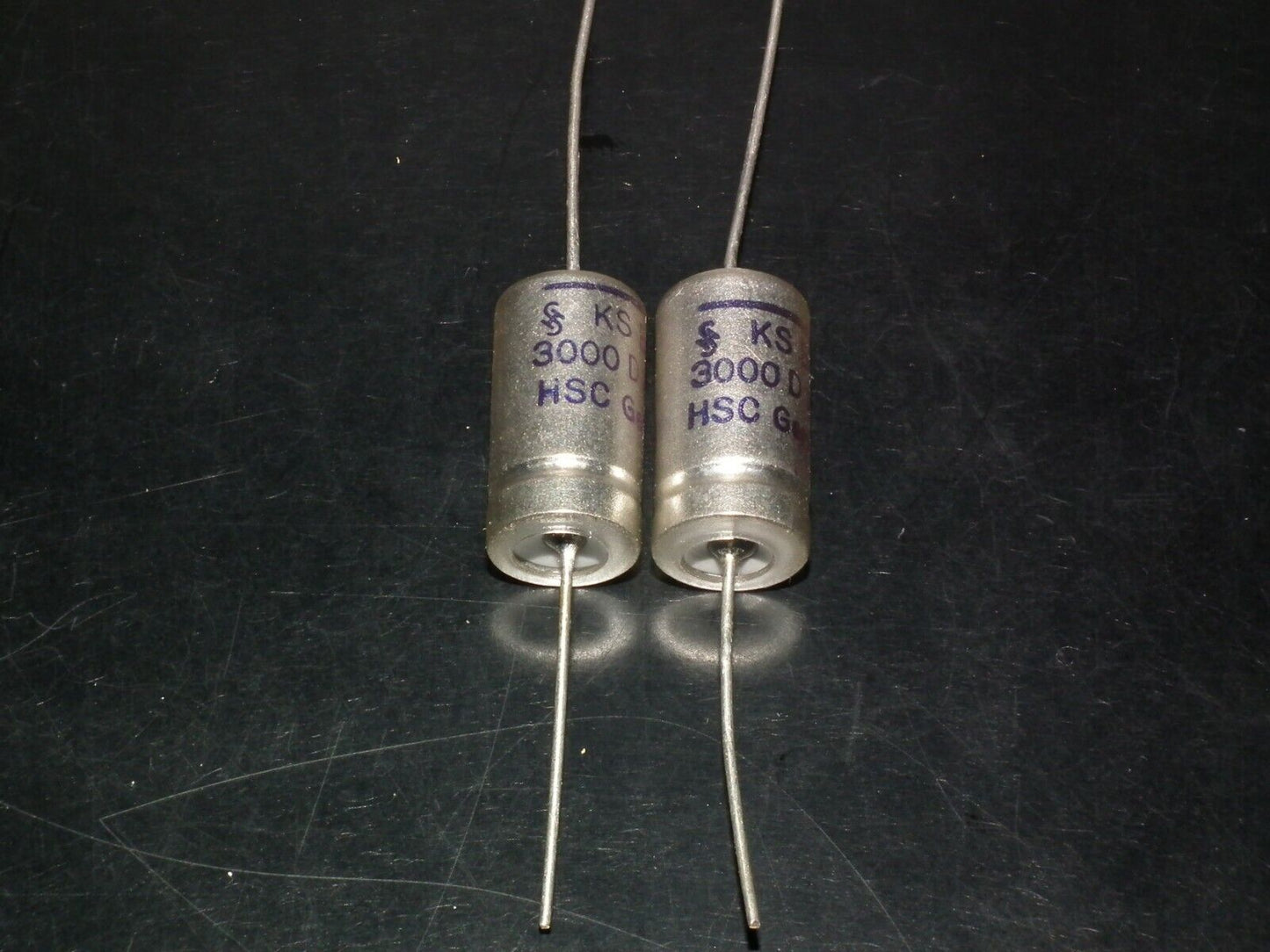 Two vintage NOS Siemens KS Capacitors 3000pF 160V Klangfilm Hi End RIAA preamp