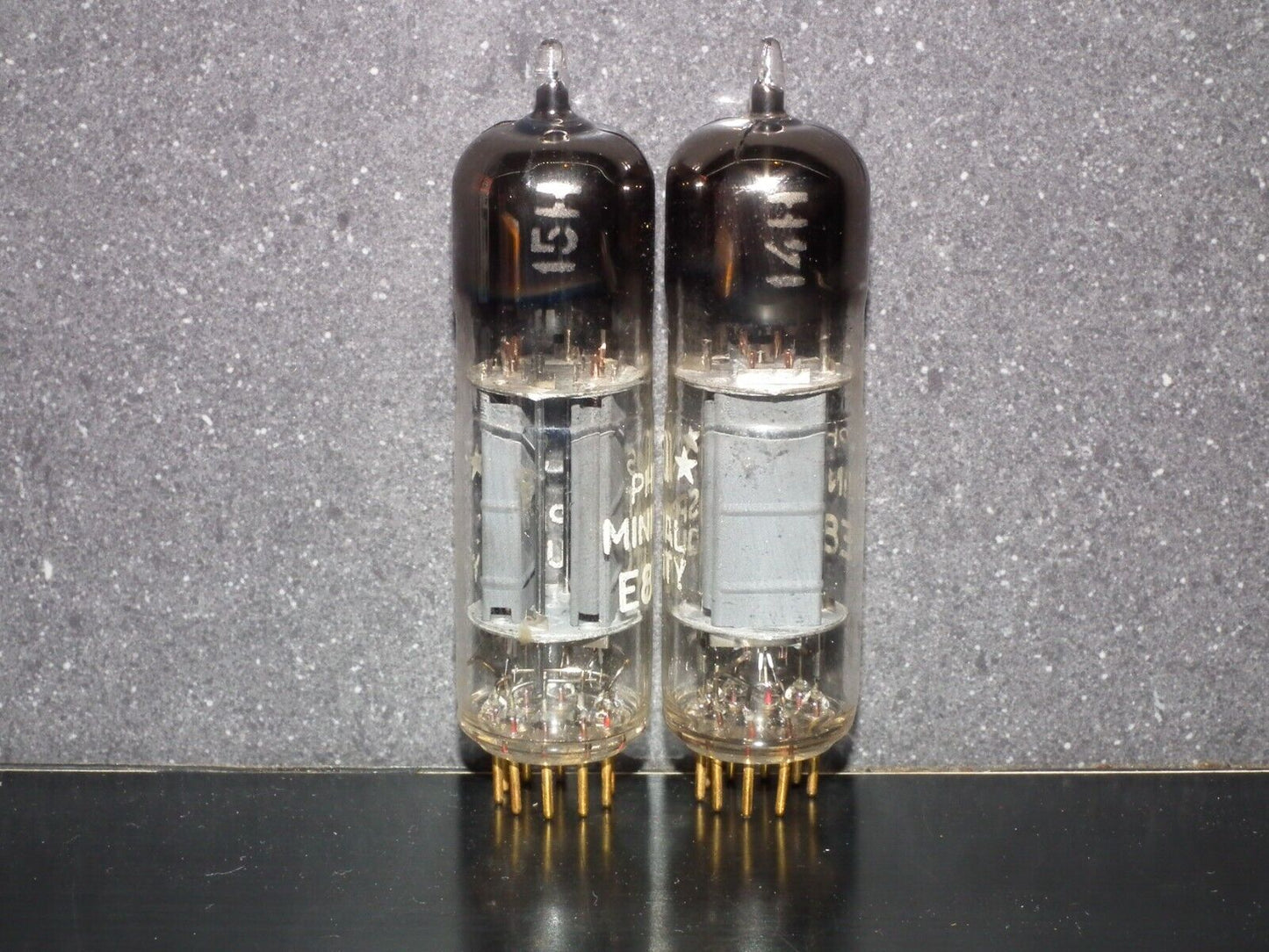 Philips E80CC 6085 Matched pair (Rare FOIL D Getter, PINCHED WAIST!) Tested NOS