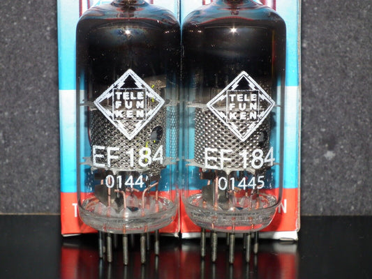 Platinum Matched Pair (2 tubes) EF184 Telefunken 6EJ7 West Germany
