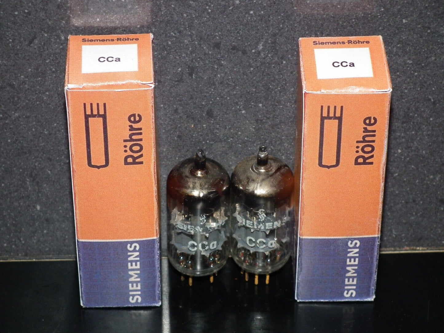 Platinum Matched Pair CCa Siemens E88CC ECC88 Dual Stage Getter Used Tested NOS