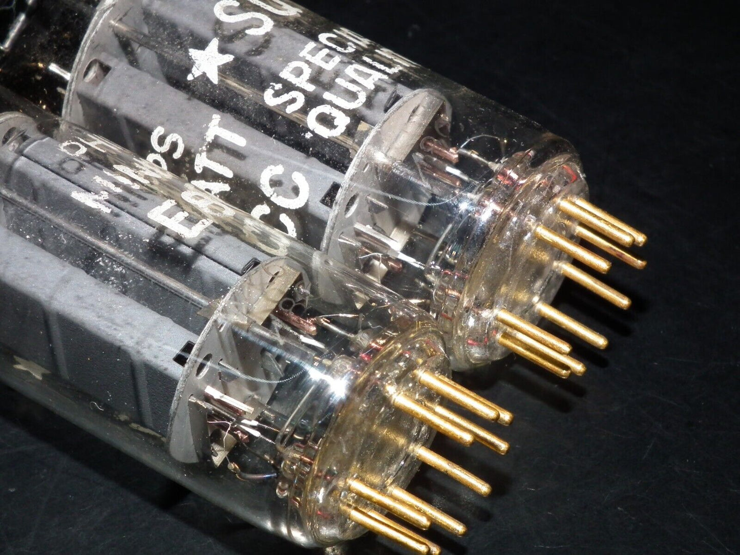 Philips E80CC 6085 Matched pair (Rare FOIL D Getter, PINCHED WAIST!) Tested NOS