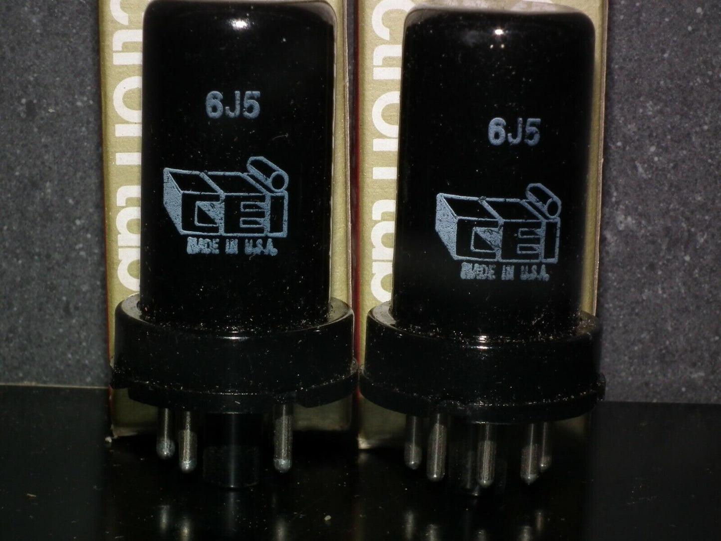 6J5 CEI Platinum Matched Pair NOS NIB Made in US in 60s