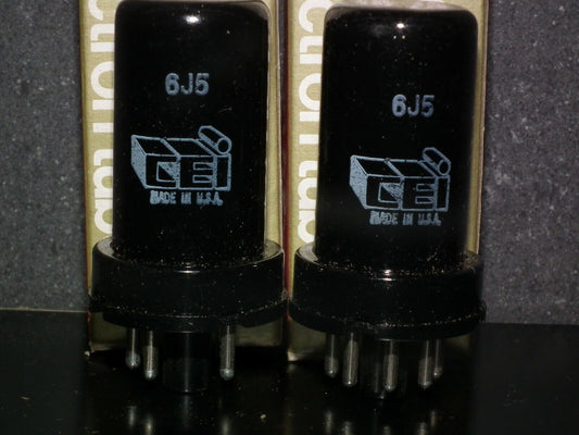 6J5 CEI Platinum Matched Pair NOS NIB Made in US in 60s