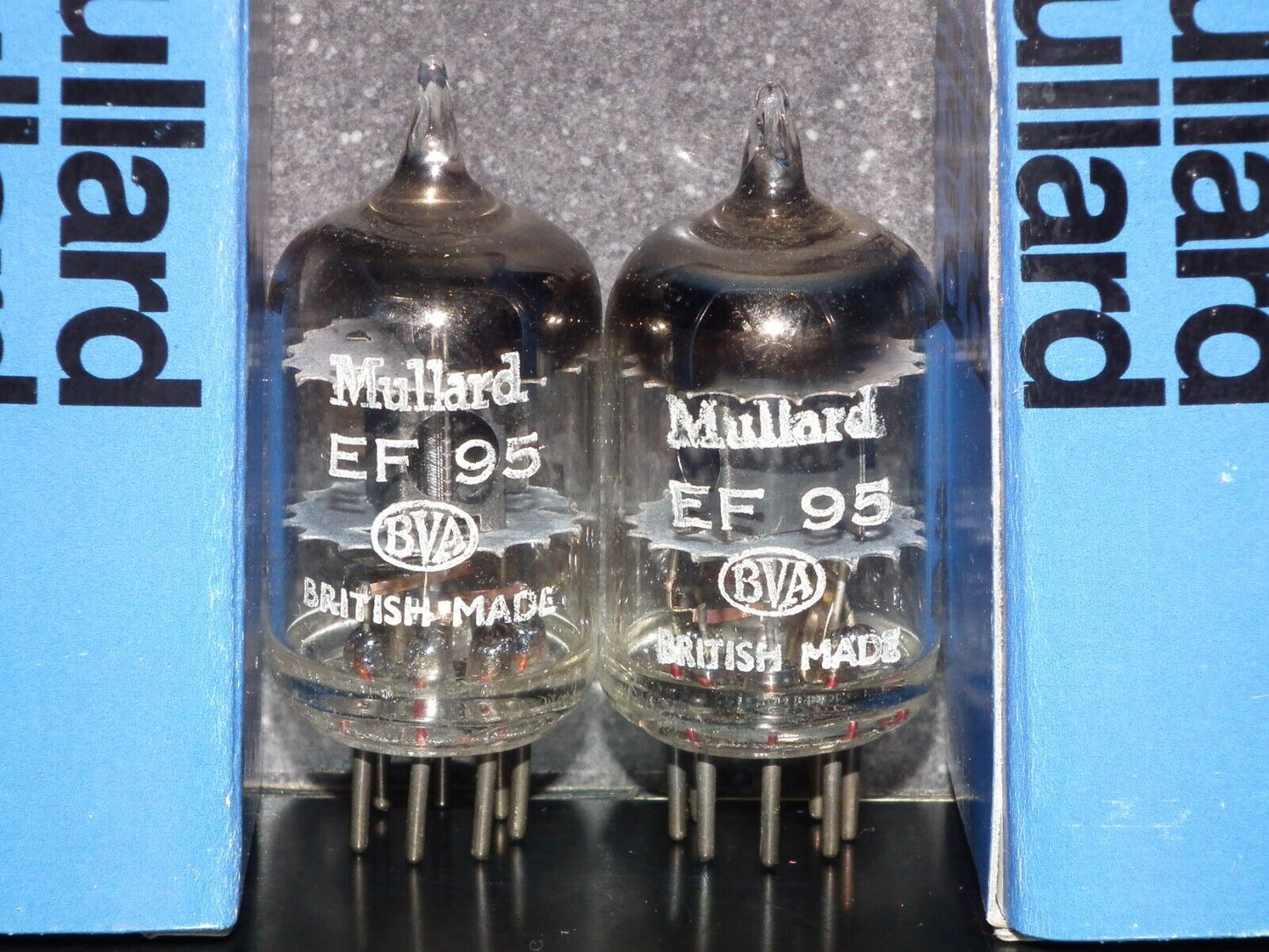 Matched Pair EF95 5654 6AK5W Mullard WHYTELEAFE Square Getter NOS Made in UK