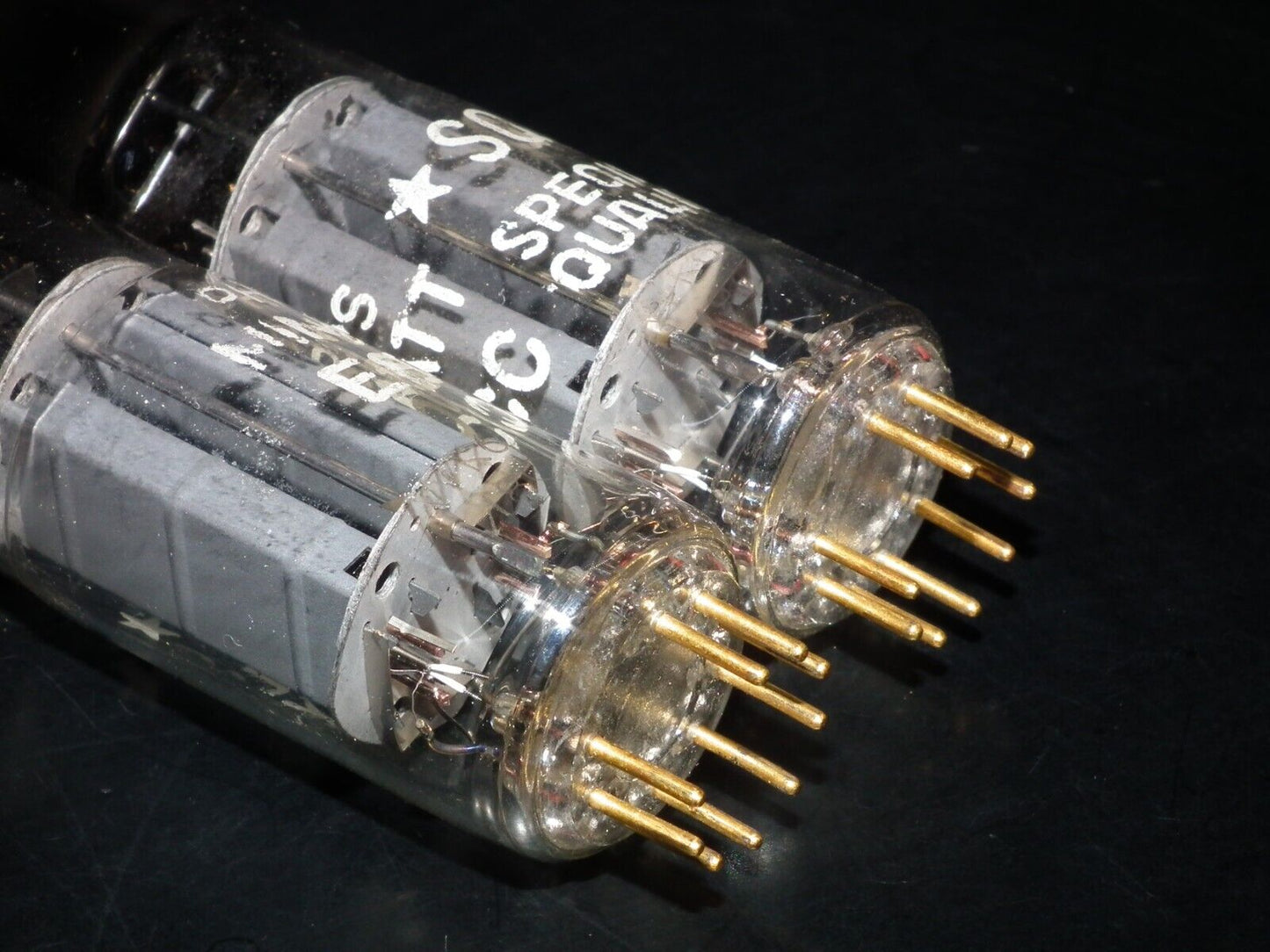 Philips E80CC 6085 Matched pair (Rare FOIL D Getter, PINCHED WAIST!) Tested NOS