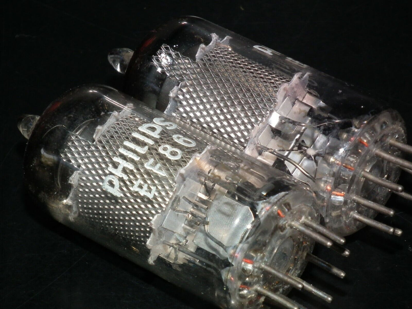 Platinum matched pair EF86 6267 Valvo Hamburg Rebranded Philips Low Noise Audio