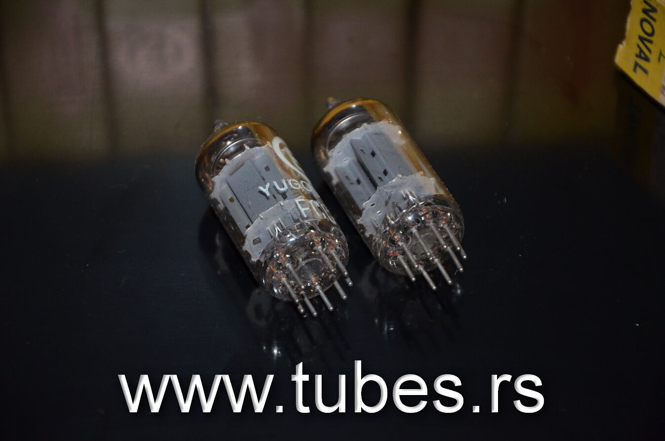 Matched Pair ECC82 12AU7 EI Yugoslavia Telefunken Long Smooth Plates 17mm NIB