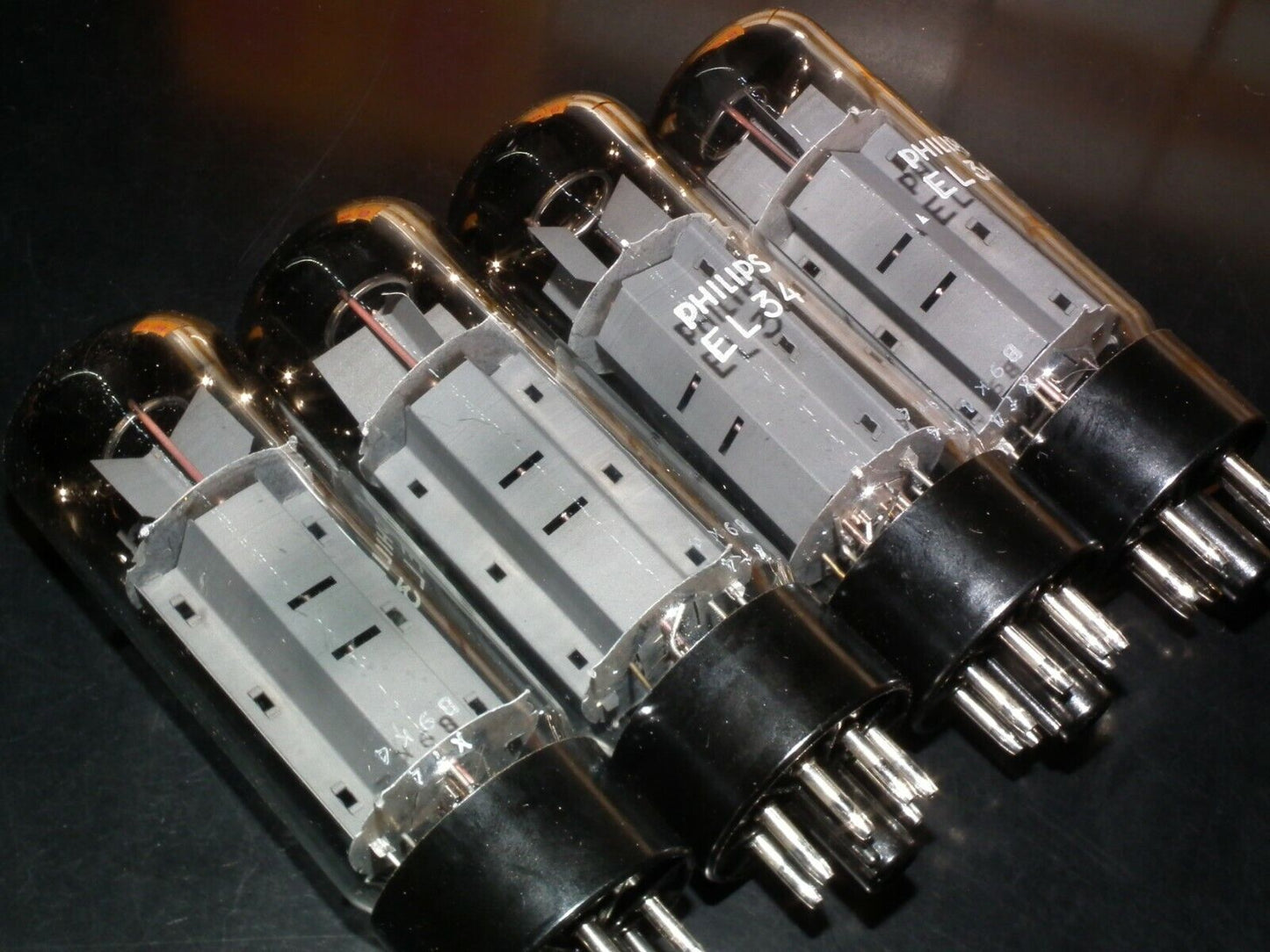 EL34 Mullard Platinum Matched Quad NOS NIB Blackburn Xf4 1979, rebranded Philips