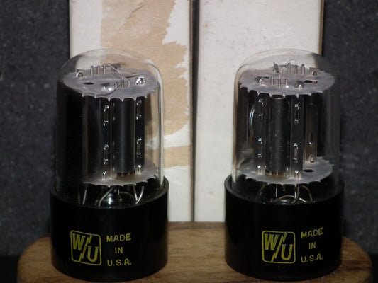 Matched Pair 12SL7GT Western Union NOS NIB Silver Anodes