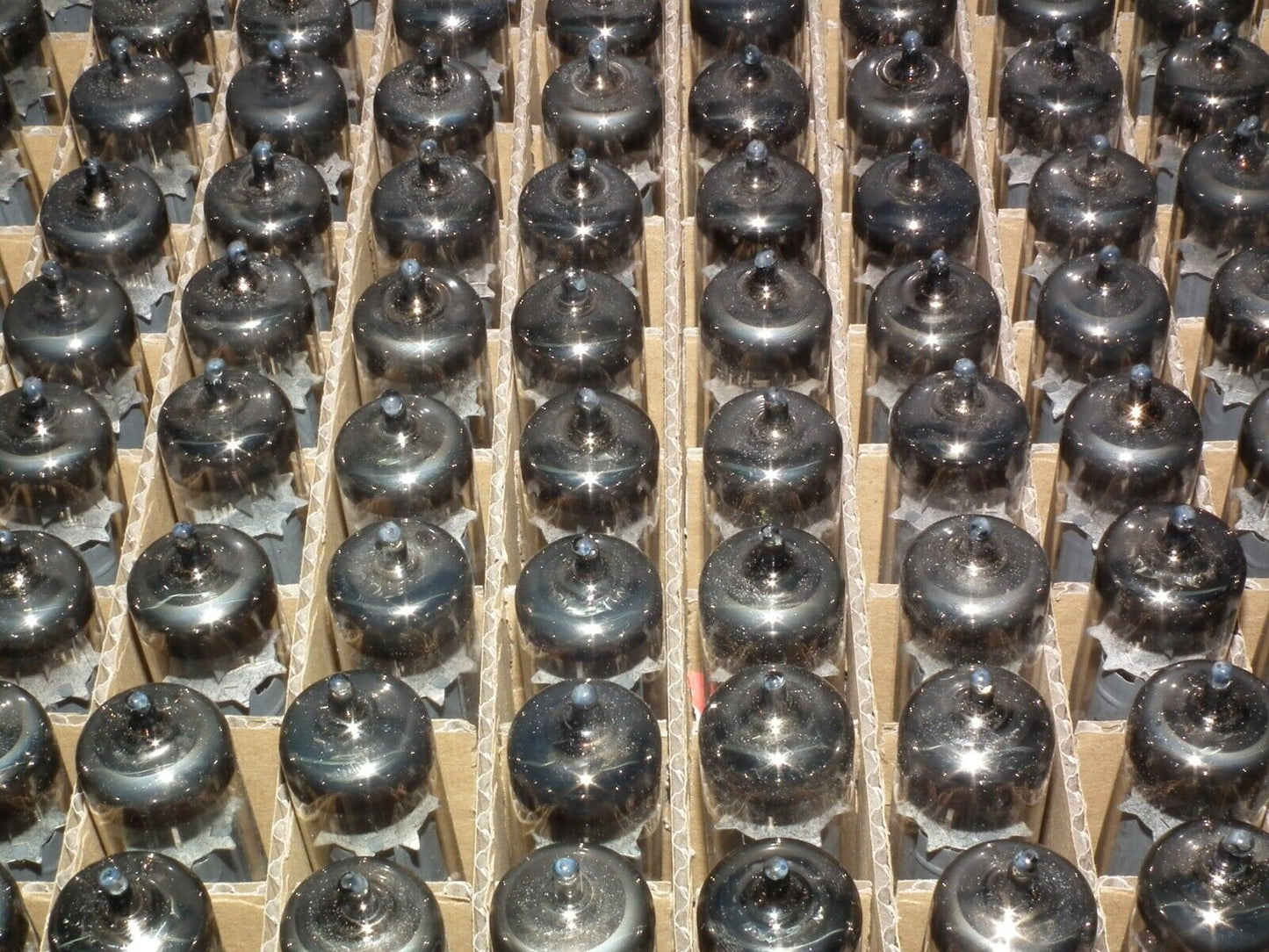 EL84 6BQ5 RFT Germany - NOS platinum matched quad - early 60s RARE WELDED PLATES