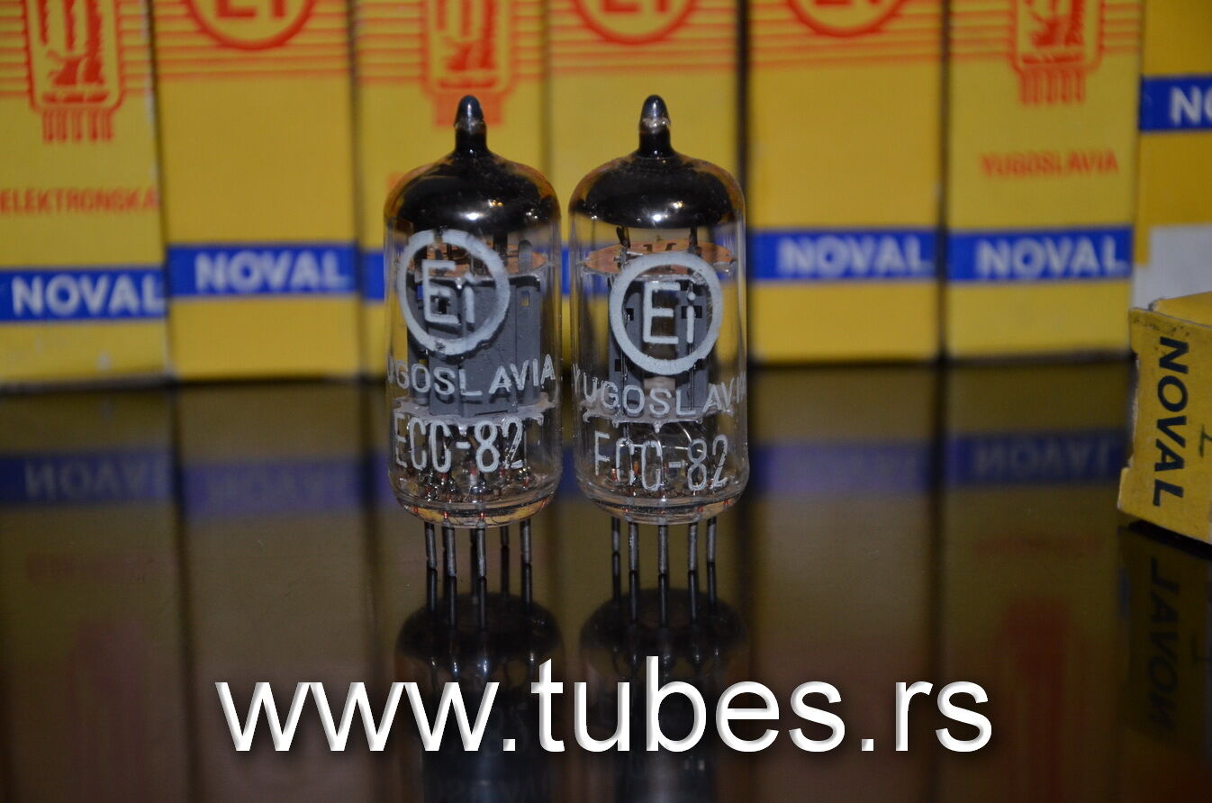 Matched Pair ECC82 12AU7 EI Yugoslavia Telefunken Long Smooth Plates 17mm NIB