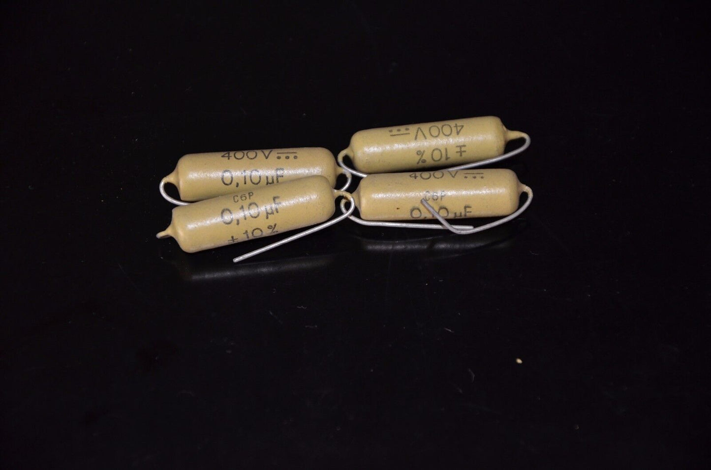 Two vintage Mullard Mustard Capacitors 0.1mfd / 400V (100nF) Marshall,Fender ...