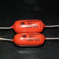Two polystyrene capacitors 60000pF 0.060uF 63V ISKRA SIEMENS HI End Tube
