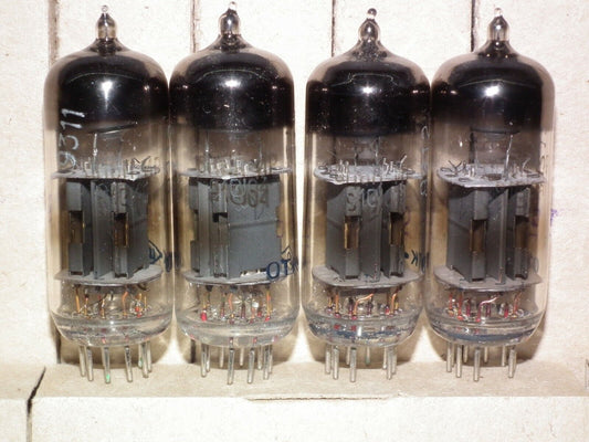 Platinum matched quad 6N6P-IR ECC99 E182CC USSR made in NEVZ OTK military batch