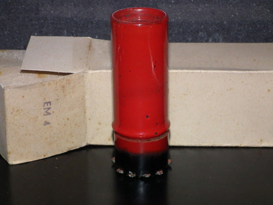 One (1 pcs) EM4 tuning eye tube old type Red Coated NOS NIB