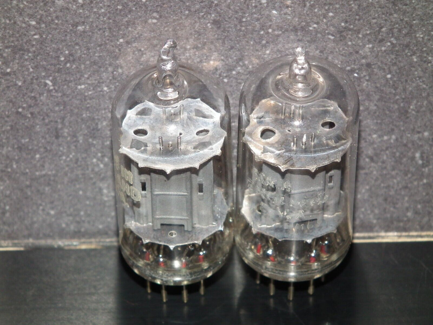 Matched Pair BRIMAR 12AU7 ECC82 Long Anodes Side Getters Used 80%