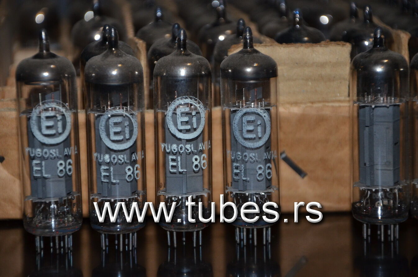 Platinum matched quad EL86 6CW5 EI Yugo (Philips) NOS tube audio output pentode