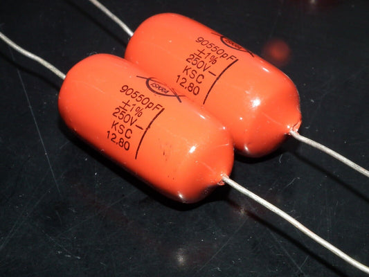 Two vintage capacitors 90550pF / 90nF / 0.09uF 250V ISKRA 1980 HI End Tube Amp