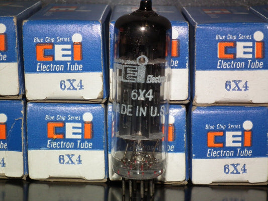 6X4WA EZ90 RCA CEI Made in USA NOS NIB Black plates - carbonized nickel
