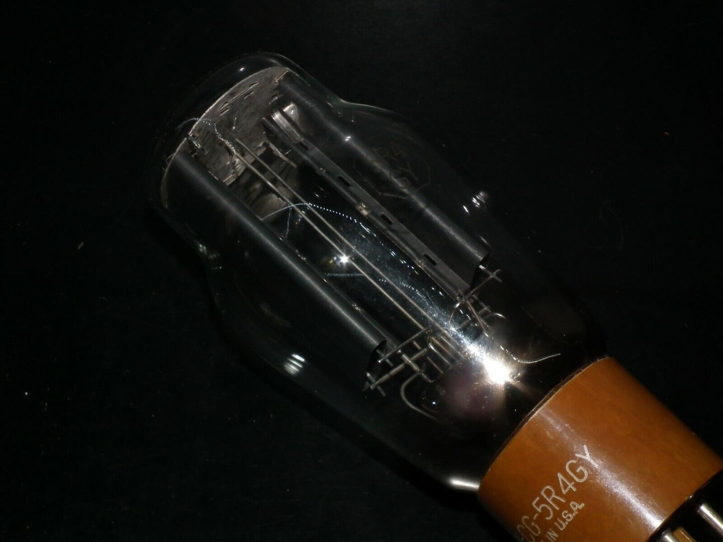 5R4GY GE NOS Dual D Getter Brown Base Vintage Rectifier Tube Balanced 100%