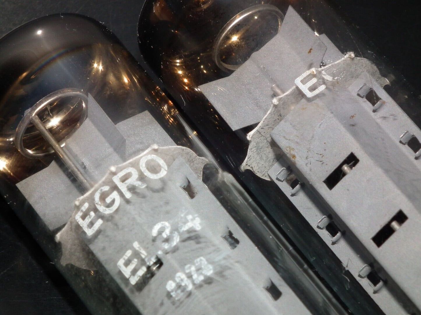 EL34 RFT Rebranded EGRO Platinum Matched Pair Germany 80s Tested NOS 95/100%