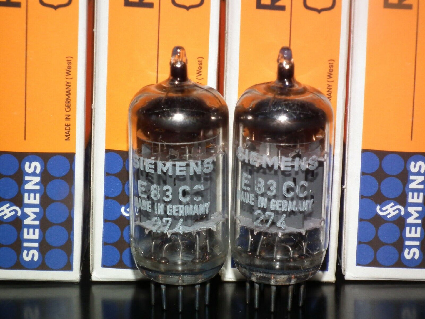 E83CC triple mica Siemens & Halske Platinum NOS Matched Pair ECC83 sub Munich