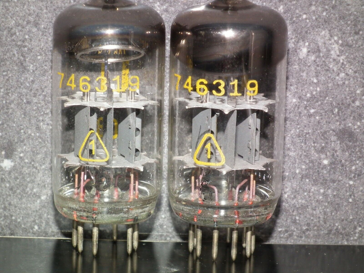 ECC85 6AQ8 RFT NOS Platinum matched pair, old type early 70s East Germany