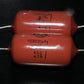 Two (2) Vintage ISKRA Polystyrene Styroflex KS Capacitors 0.1u 103nF 250V 1% 70s