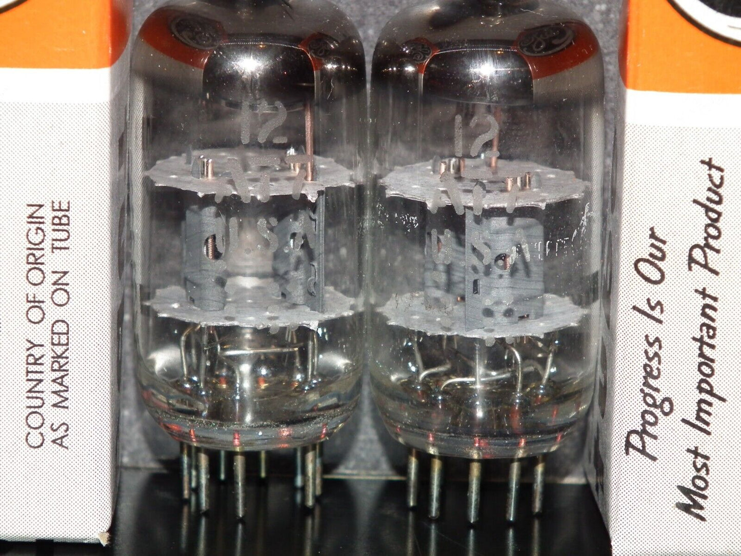 12AT7 GE ECC81 Matched Pair Used Tested 85%, made by General Electric for HP