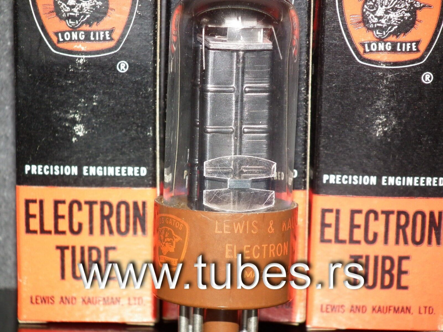 5Y3GT Los Gatos NOS NIB Rare Square Getter, triple mica, black plates, brown bas