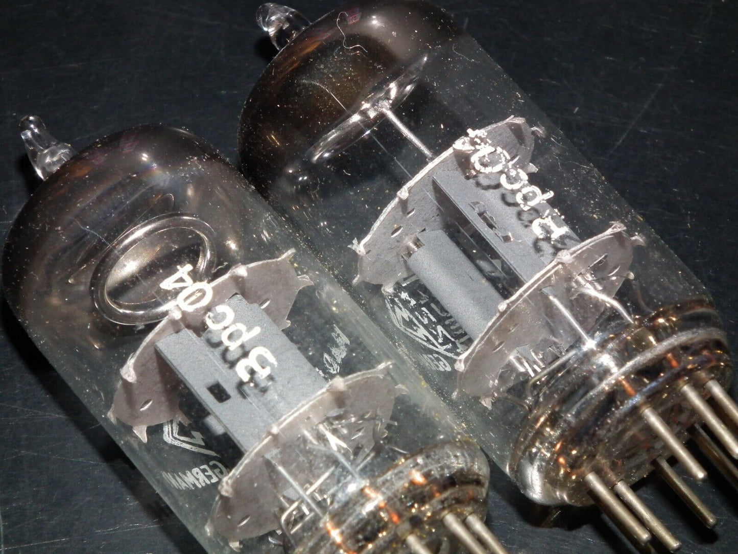 NOS Matched Pair ECC81 Telefunken 12AT7 Diamond Bottom Same Codes West Germany