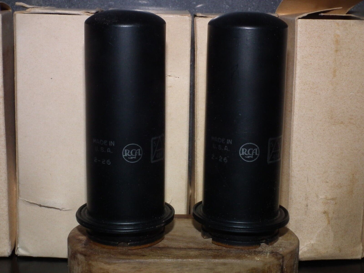 Platinum matched pair 1619 RCA NOS NIB JAN Boxes Brown Base The same codes VT164