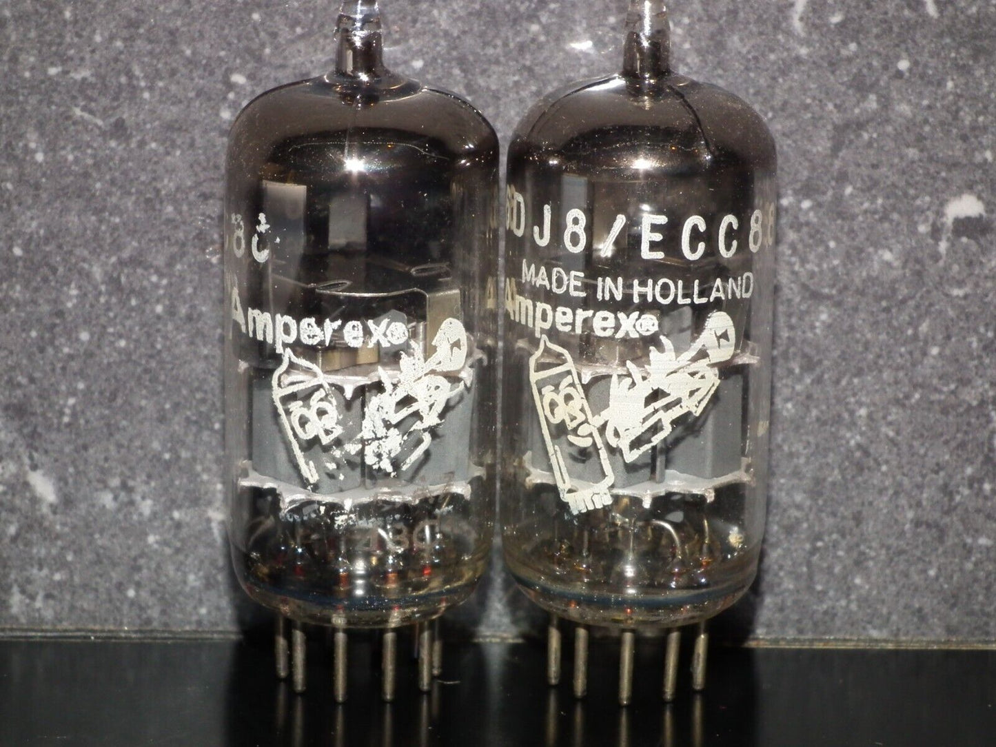 6DJ8 ECC88 Amperex Holland Matched Pair Used Tested 100% Dual Stage Getter