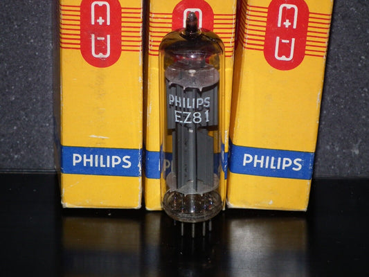 EZ81 Philips Mullard 6CA4 NOS NIB Blackburn tube plant 1967