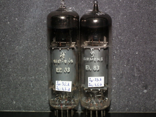 EL83 Siemens Valvo 6CK6  (Used, matched pair) Hamburg tube plant West Germany