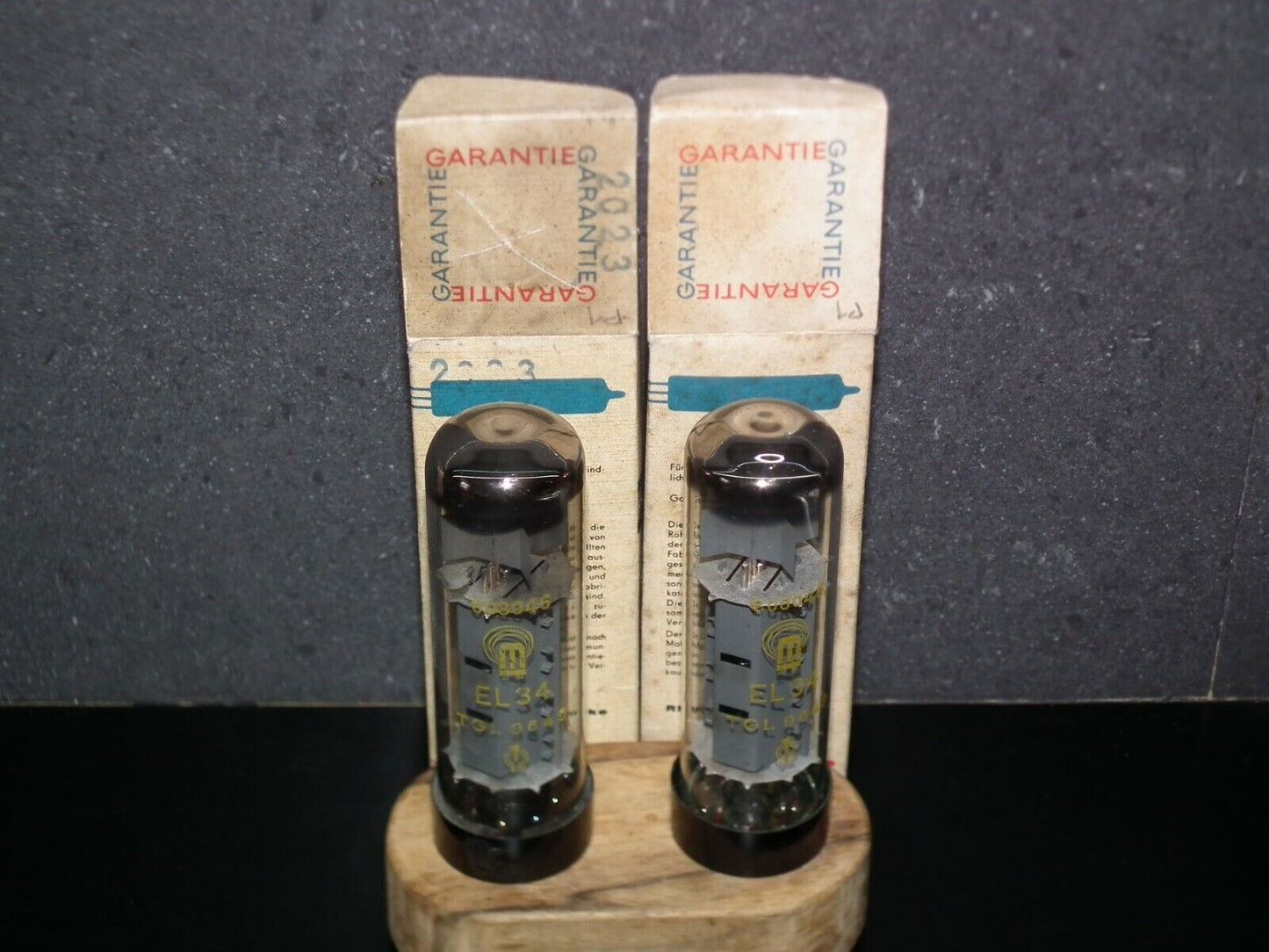 EL34 RFT RARE Short Base Platinum Matched Pair NOS NIB Germany early 60s 608046