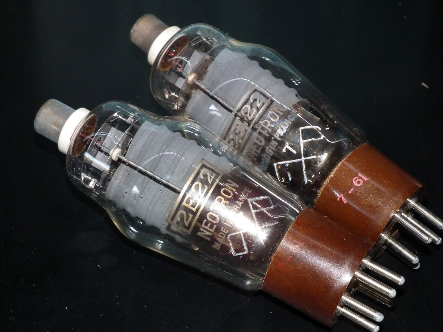 Platinum Matched Pair 2E22 Neotron NOS NIB Made in France Directly Heated Pentod