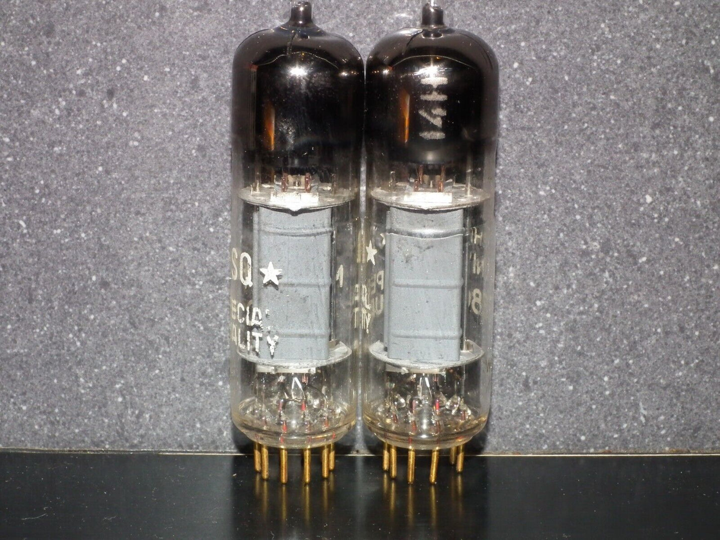 Philips E80CC 6085 Matched pair (Rare FOIL D Getter, PINCHED WAIST!) Tested NOS