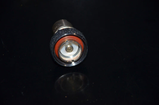 One NOS Spinner 7/16" DIN Male Silver plated coax connector made in W. Germany