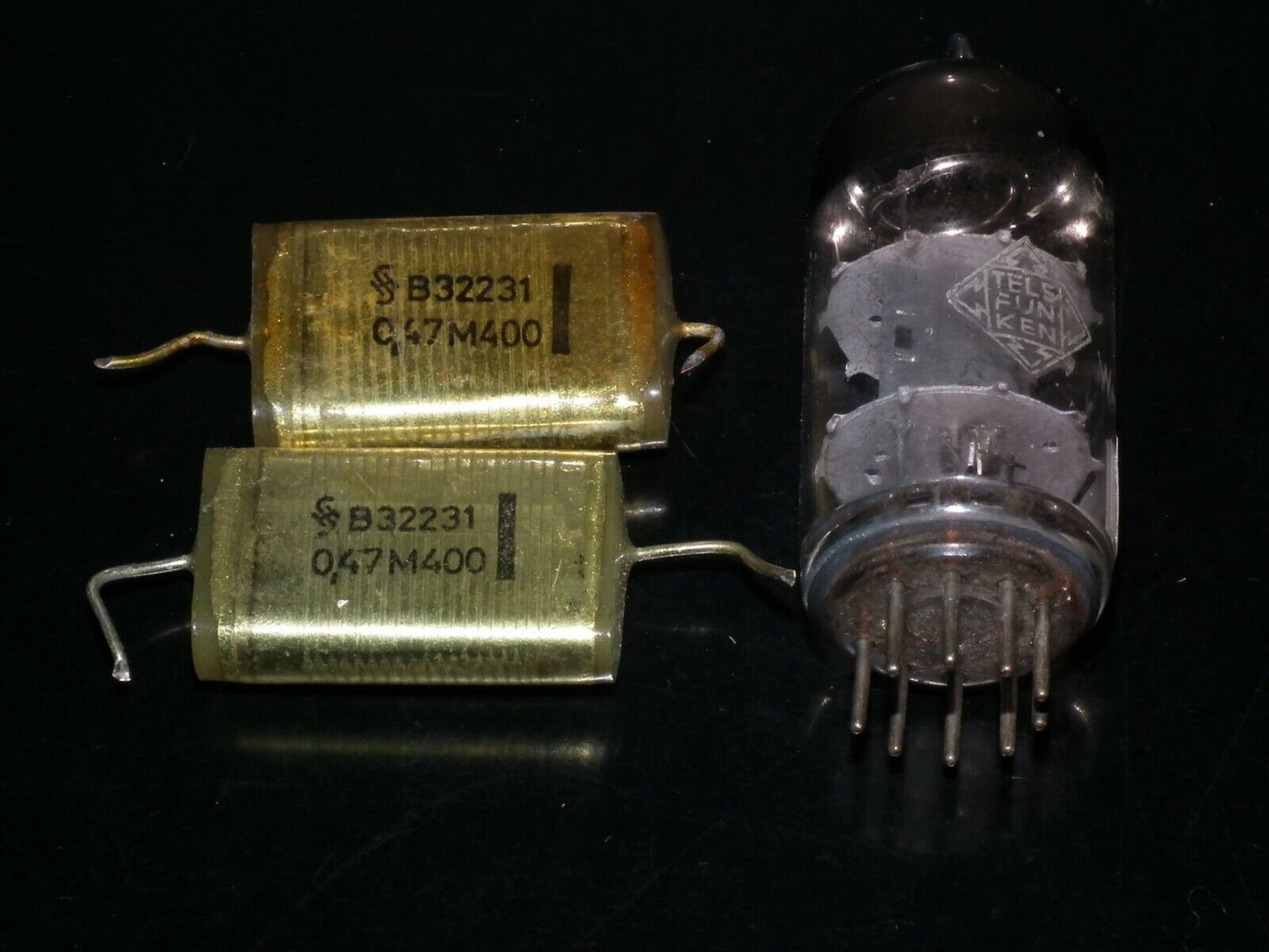 Two vintage Foil Capacitors 0.47mfd 400V Siemens Klangfilm Hi End 470nF 400V