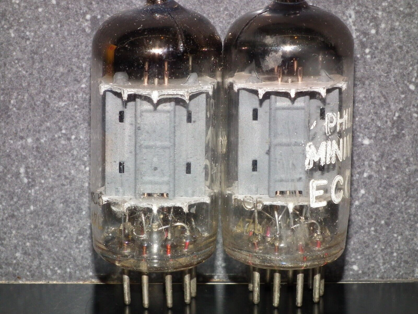 Matched Pair ECC83 Philips 12AX7 1957 mC5 Delta7L D-Foil Getter 19mm Anodes NOS