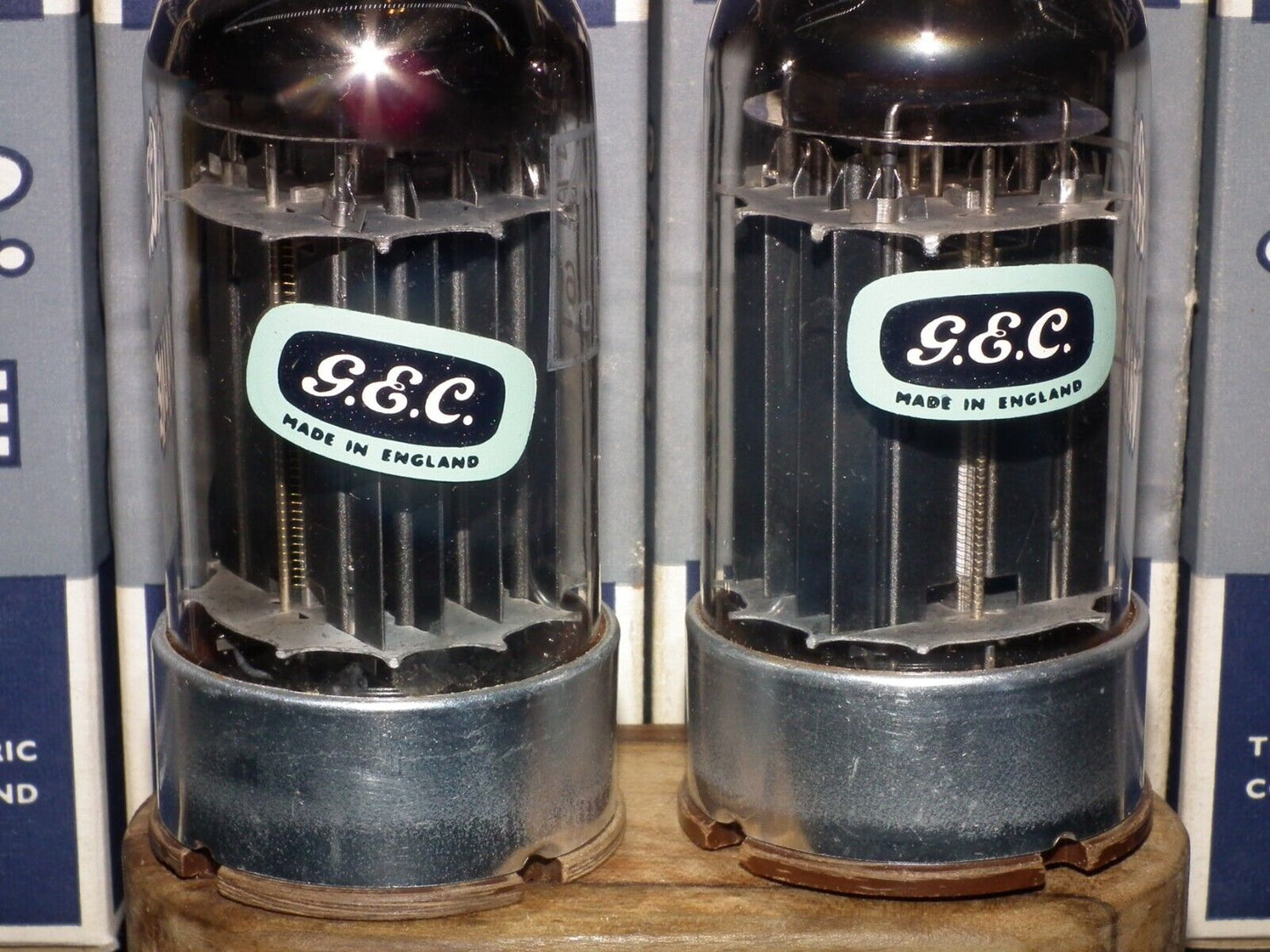 GEC 6080 CV2984 6AS7 5998 ECC230 Matched pair NOS NIB Square Getters Triple Mica
