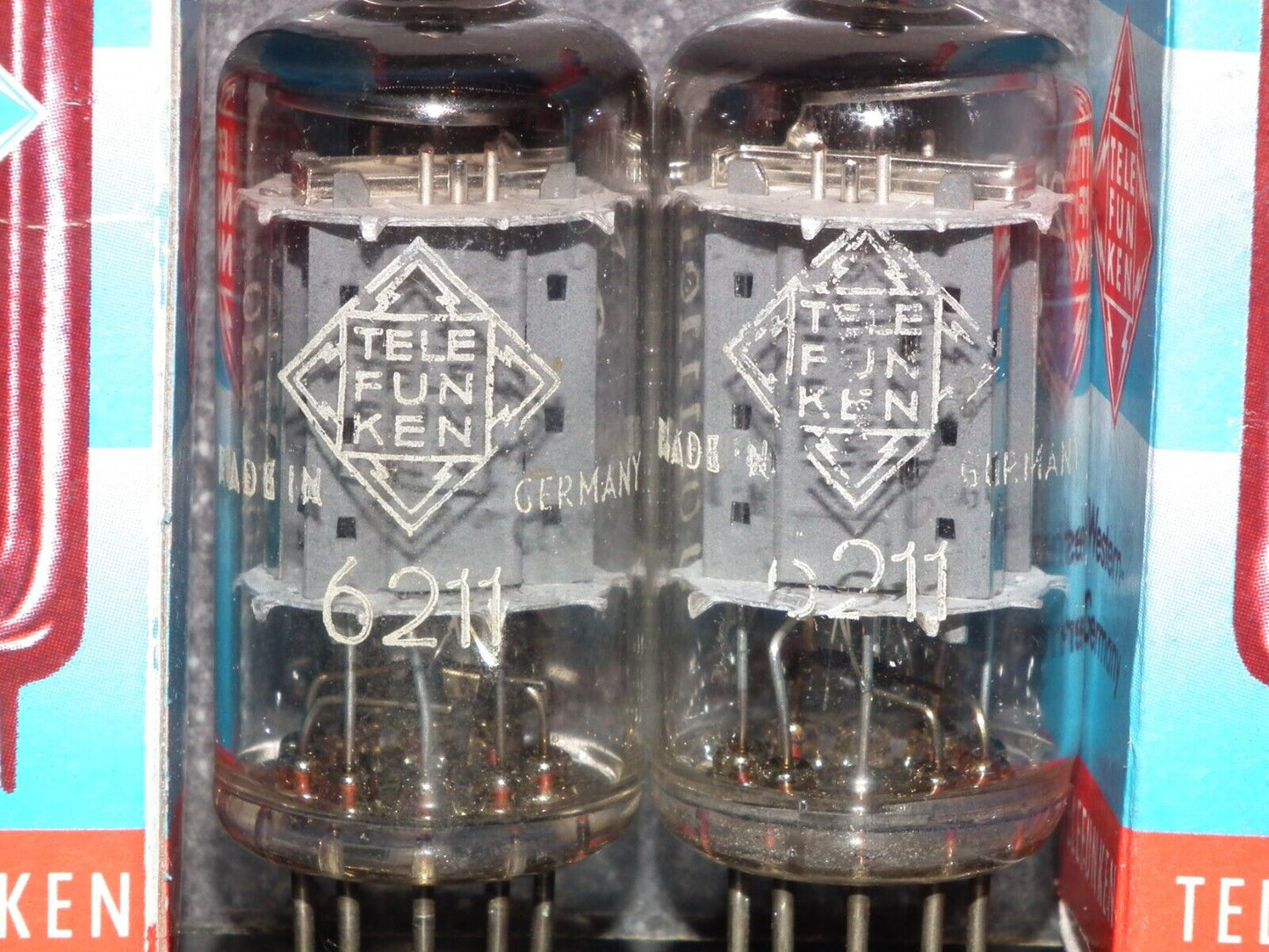 Platinum Matched Pair 6211 Telefunken ~ECC82 Tested NOS DB The same ULM codes