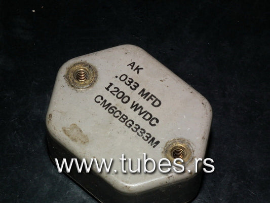 One vintage MICA capacitor 0.033 mfd 1200V Sangamo USA 0.033uF 1200WV
