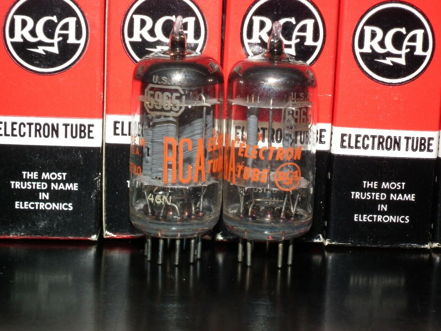 5965 RCA E180CC 7062 NOS NIB Platinum matched pair, early 60s made in USA