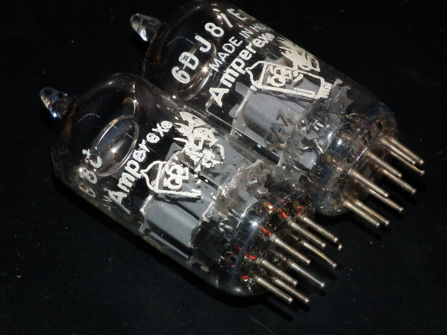 6DJ8 ECC88 Amperex Holland Matched Pair Used Tested 100% Dual Stage Getter